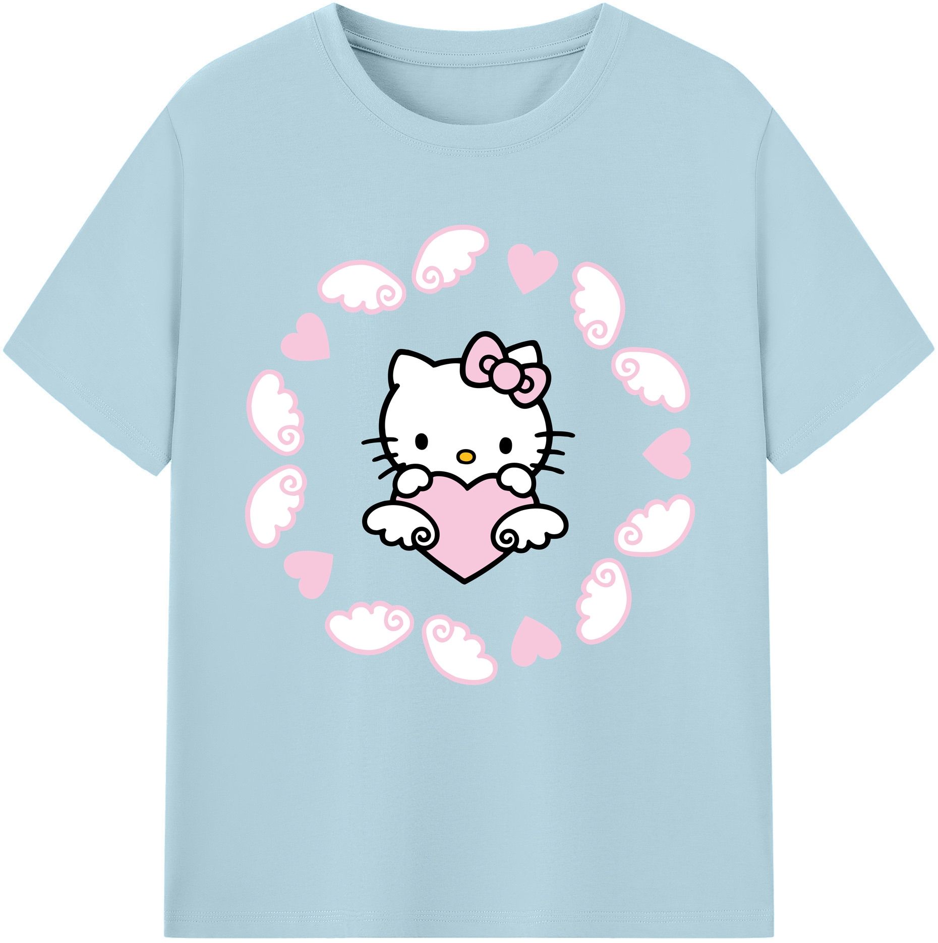 （画像用） Hello Kitty ハローキティ 綿100％半袖Tシャツ（フロントプリント）